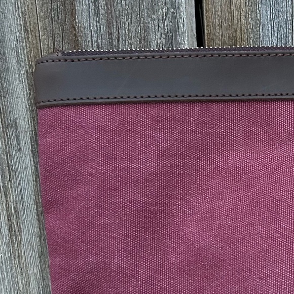 Zede Paris Trocadero Pouch Canvas Leather Bordeaux - Picture 2 of 16